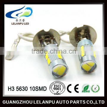 Super Bright auto interior parts led lights H3 5630 10SMD with lens led light bulb fog light headlight