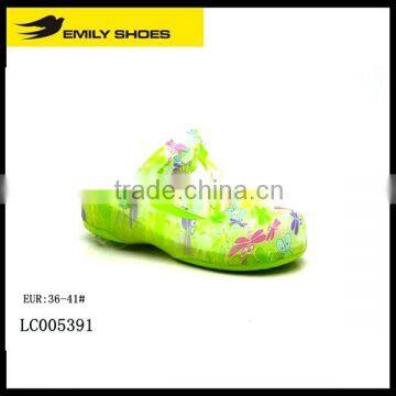 Lady's cartoon pattern lemon green beach shoes