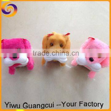 Walking braking led eye plush dog plush toys with bone