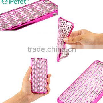 Colorful Luxury Classic Plating 3D Rhombus Plaid Design Transparent Soft TPU Cover for IPhone 6S 4.7 Inch