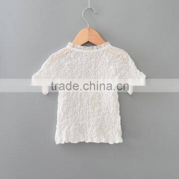 Cheap and Hot Selling Korean Style Baby Girls Tops Round Neck t Shirt Sleeveless Fold Bubble Shirts photo-4