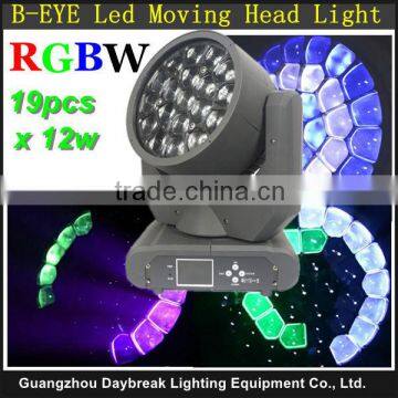 Hot Product !!! B-EYE Led Moving Head Beam Light 19 x 12w RGBW 4IN1 Led Beam Moving Head K10