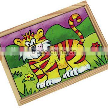 educatinal toy wooden animal jigsaw puzzle game