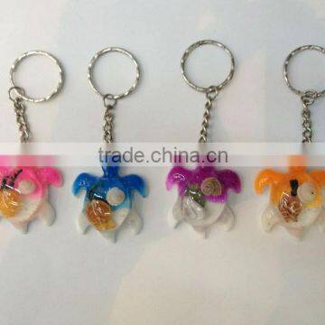 Promotional tortoise amber keychain pendant seashell