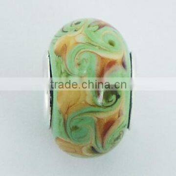 Murano Glass Bead Amazing Nature Colors 925 Silver Core