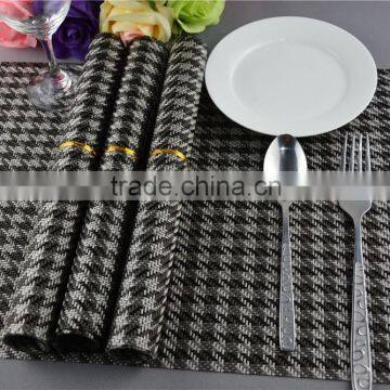 Fashion Popular Grey Grid Pvc Placemat Modern Plastic Hotel Heat Insulation Pad Napkin Dining Table Mat Coasters photo-2