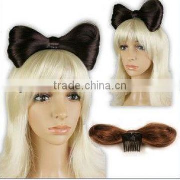 beautiful butterfly style synthetic chignon hair wig accessory with clip