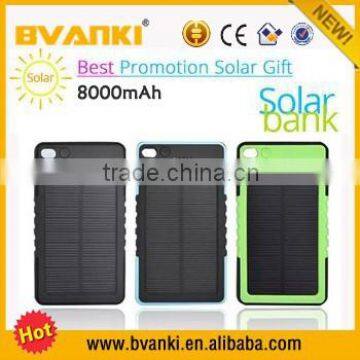 2016 newly arrival top selling solar usb charger 8000mah portable solar power bank for mobile phones solar charger paypal accept