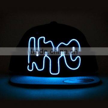 China high quality hip hop flat led lighted fluorescent hats and caps