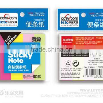 3*3 inch Fluorescent Sticky Notes Sticky Note Pad for 4 Colors 9004