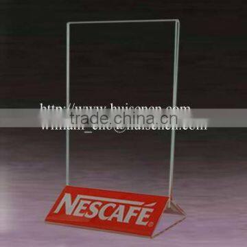 Acrylic triangle base table tent menu holder