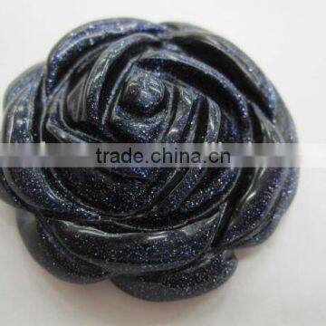 Blue Sand Stone carved rose gemstone carving