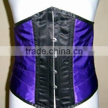 Steel Boned Black / Purple Waist Cinchers Corsets