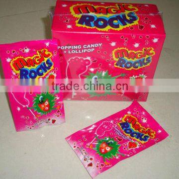 Magic rock pop candy with foot lollipop