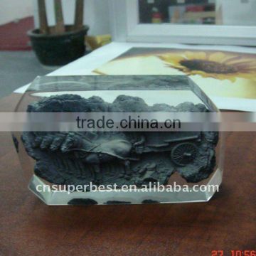 clear acrylic paper weight with picture inside