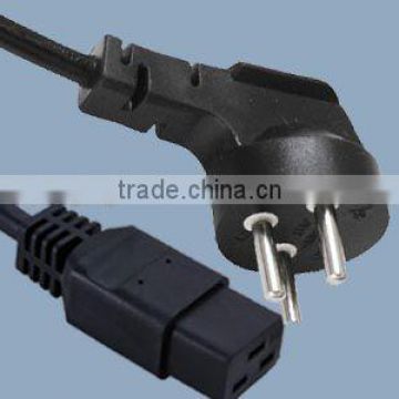 Israel power plug to IEC320 C19 power cord with SII approval