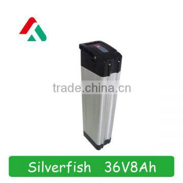 36V 8Ah Silver fish type Electric Bike Battery Lithium Battery Pack