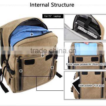 Grey High Quality Bag For Camera New Canvas Photo Backpack Tablet Bag photo-6