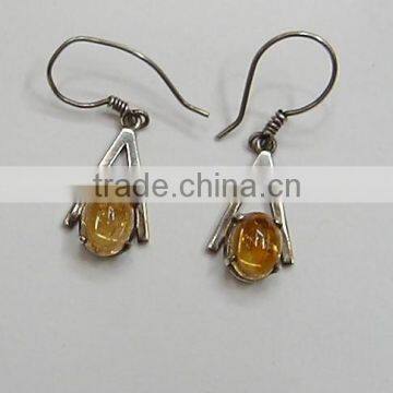 Golden Topaz Silver Earrings