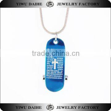 Daihe stainless steel jewelry wholesale blue skateboard necklace for men