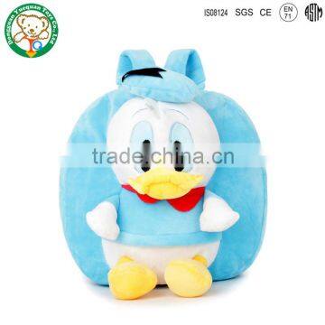 YueQuan OEM factory Donald Duck plush backpack bag for kids school backpack