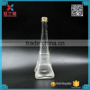 180ml 370ml Eiffel Tower in the shape of glass aroma diffuser bottle with cork