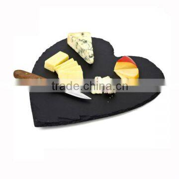 'factory direct' 30x30cm Natural Edge Heart shape Slate Plate slate cheese board slate tray