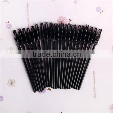 Mascara Wands / Applicators / Eye Lashes Brushes With Black Plastic Handles And Tower Shapes Pink Silicone Heads