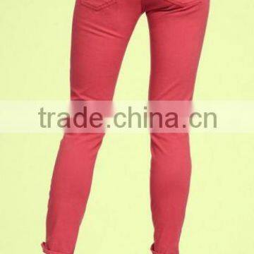 2016 Wholesale Price Branded Ladies Sexy Skinny Red Jeans