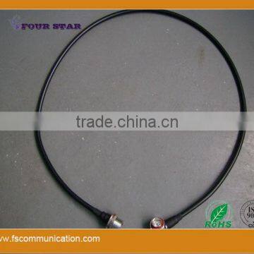 3/8'' Superflexible Cable Jumper 7/16 Female Bulkhead to 7/16 Male Right Angle Connector