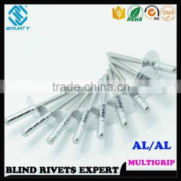 FACTORY DOME HEAD ALUMINUM/ALUMINUM MULTI GRIP POP BLIND RIVETS photo-2