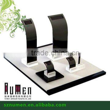 new arrival jewelry display stands wooden/leatherette jewellery promotion display