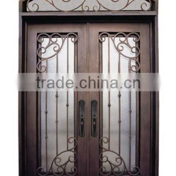 Top-selling antique glass iron door insert decorative