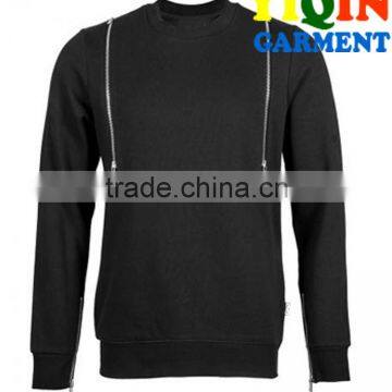 Zipped Crew Neck Black GYM Sweatshirts