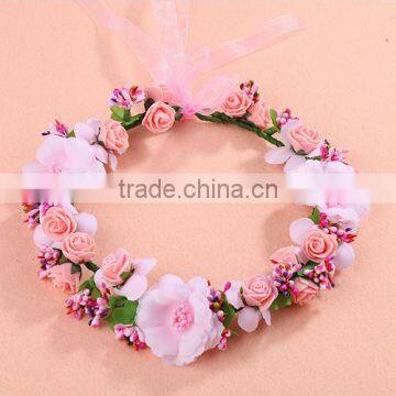 New Natural Touch Artificial Flower foam head wreath for wedding bridal headdress wedding flower headband flower