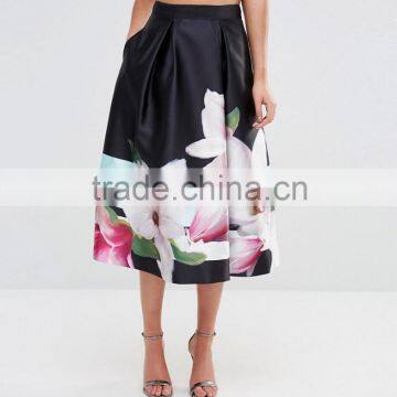 2016 Summer Women Pleated Midi Skirt In Ladies Daily Wear