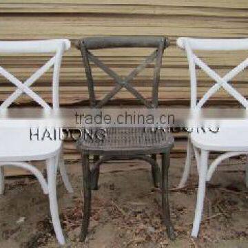 White and Black China Wood Cross Back X Chair