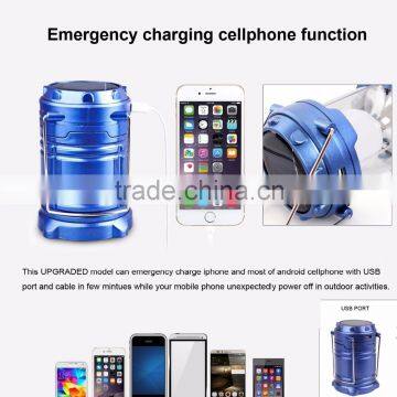 Camping Lantern - LED Solar Rechargeable Camp Light Flashlights - Emergency Lamp - Power Bank for Android Cell Phone IOS Iphone photo-5