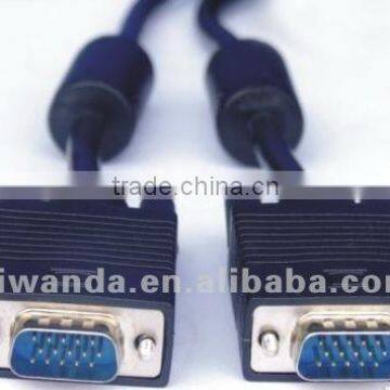 black pvc jacket braided shield vga cable with filter core , 1.2m~50m optional ,offer small order