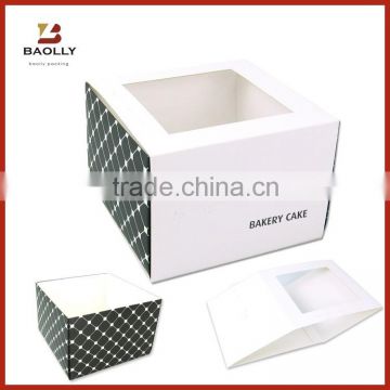 Folding cardboard paper cake box packaging cup cake box with handle window