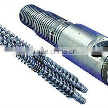 double conical twin screw barrel