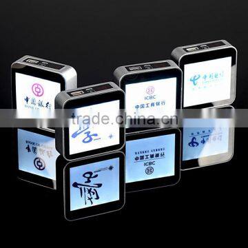 High end promotion gift powerbank usb charger with 40 pages auto sliding LED advertising poster, custom logo available