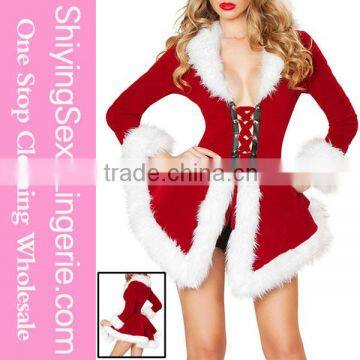 New Arrival Holiday Popular Two Piece Chic Velvet Santa Claus Dance Costume