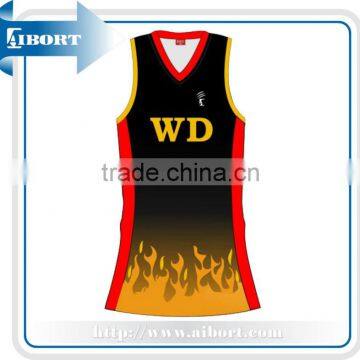 KNT-3-21 polyester sublimated girls fashion custom netball wear