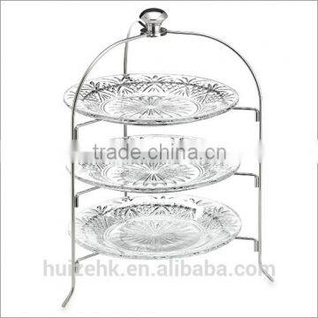 Includes three 12" diameter lead crystal plates