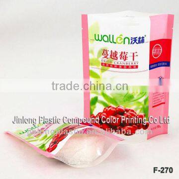 stand up dry fruit packaging bag with clear window