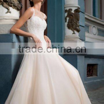 Glamurous A-line Soft Tulle Wedding Dress Dolores Embroidered Corset photo-2