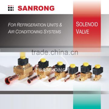 Sanrong 2 way 1-1/8 ODF Solenoid Valve with 220v AC coil, 1098/7 1099/9 Castel Brass Solenoid Valve for HFC CFC HCFC