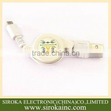 Hot selling V8 micro USB data cable retractable 5pin for Samsung USB cable