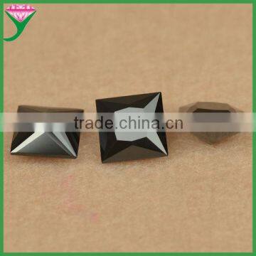 wholesale price gem stone square princess cut synthetic black nano spinel